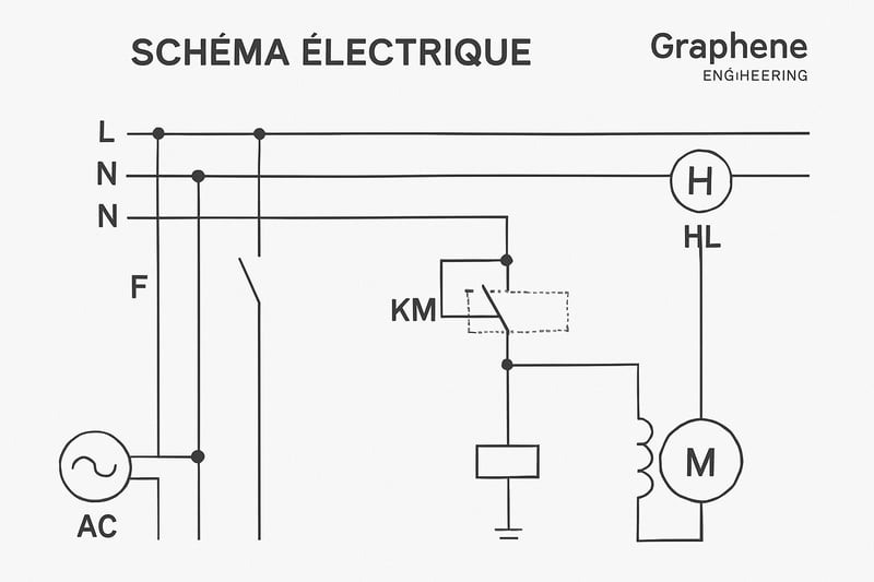 Exemple de schéma électrique réglementaire fourni par Graphene Engineering