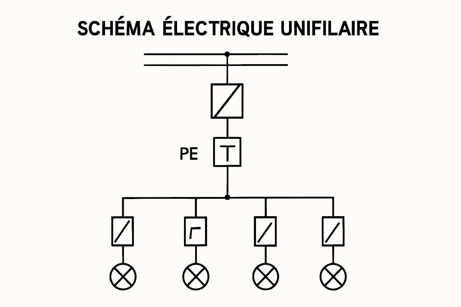 Schéma électrique unifilaire conforme pour dossier Consuel