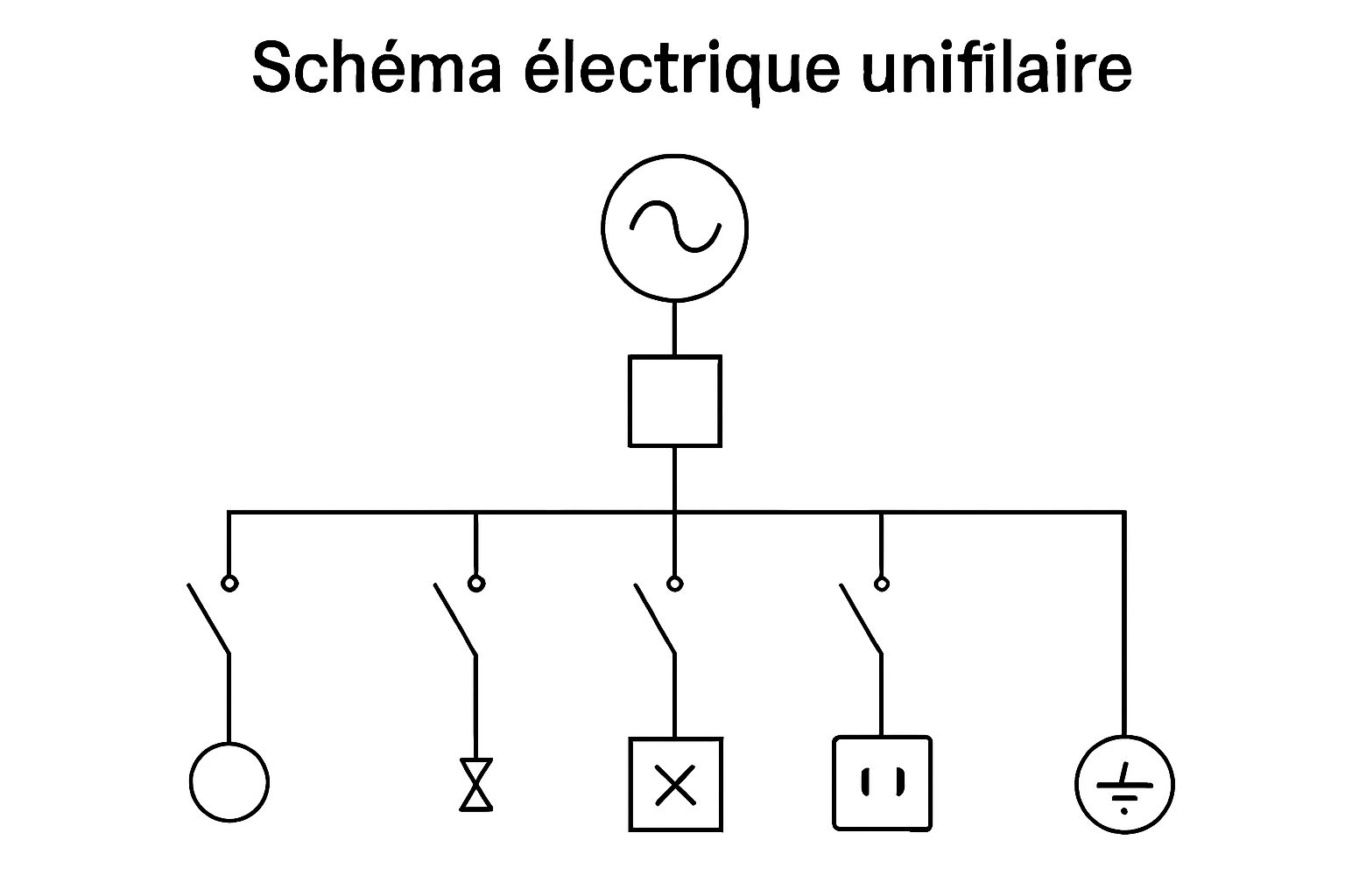 Schéma électrique unifilaire conforme